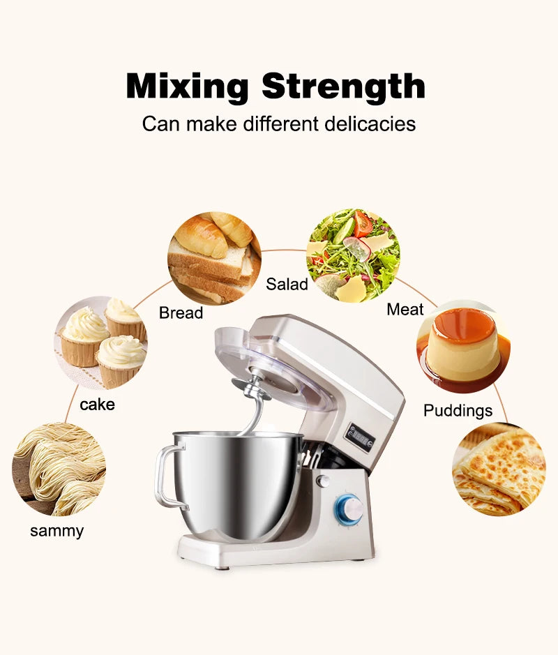 Sunatur 10l Stand Mixer 2200w Stainless Steel Bowl
