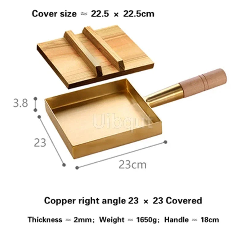 Brass Baking Tray Copper Frying Pan Square Pan