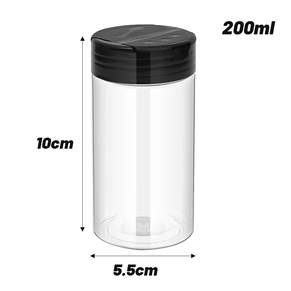 1/20pcs Clear Plastic Spice Bottles Salt Pepper Shaker