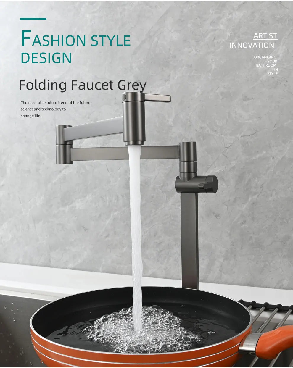 Ciencia Brass Pot Filler Faucet Deck Mount Stove