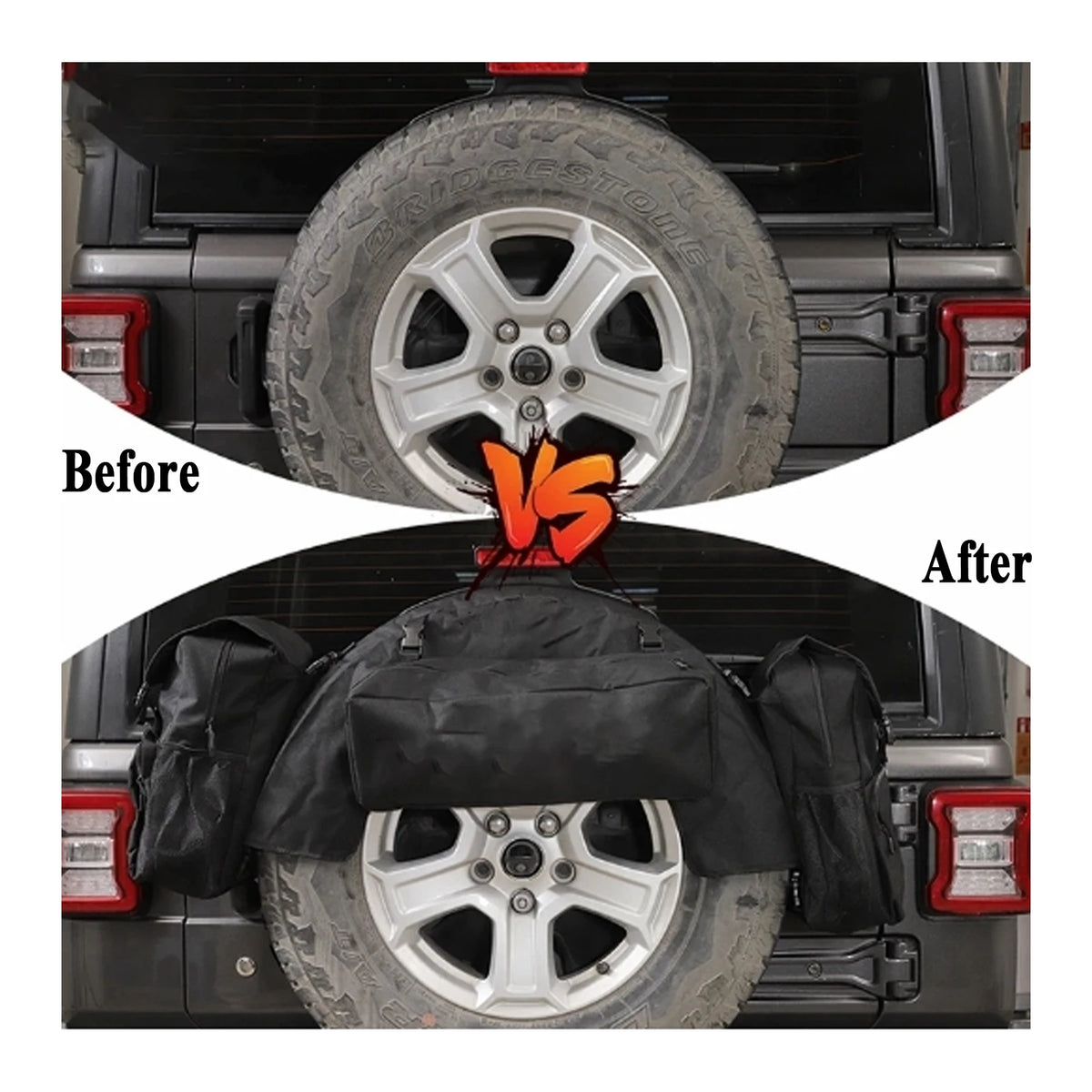 Car Rear Spare Tire Storage Bag Kit Cargo