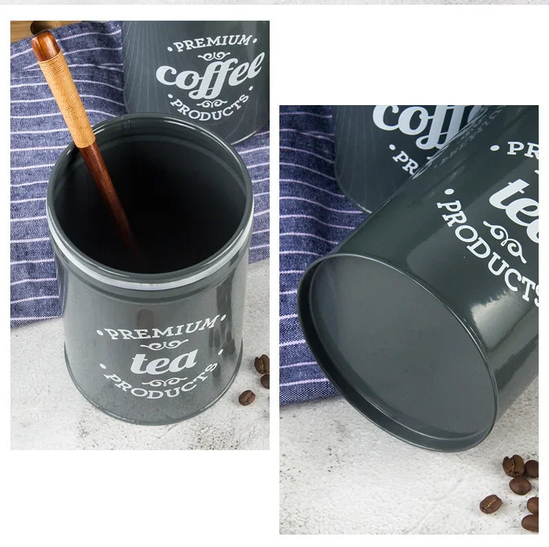Canisters Coffee Tea Sugar Flour Metal Tin Jars