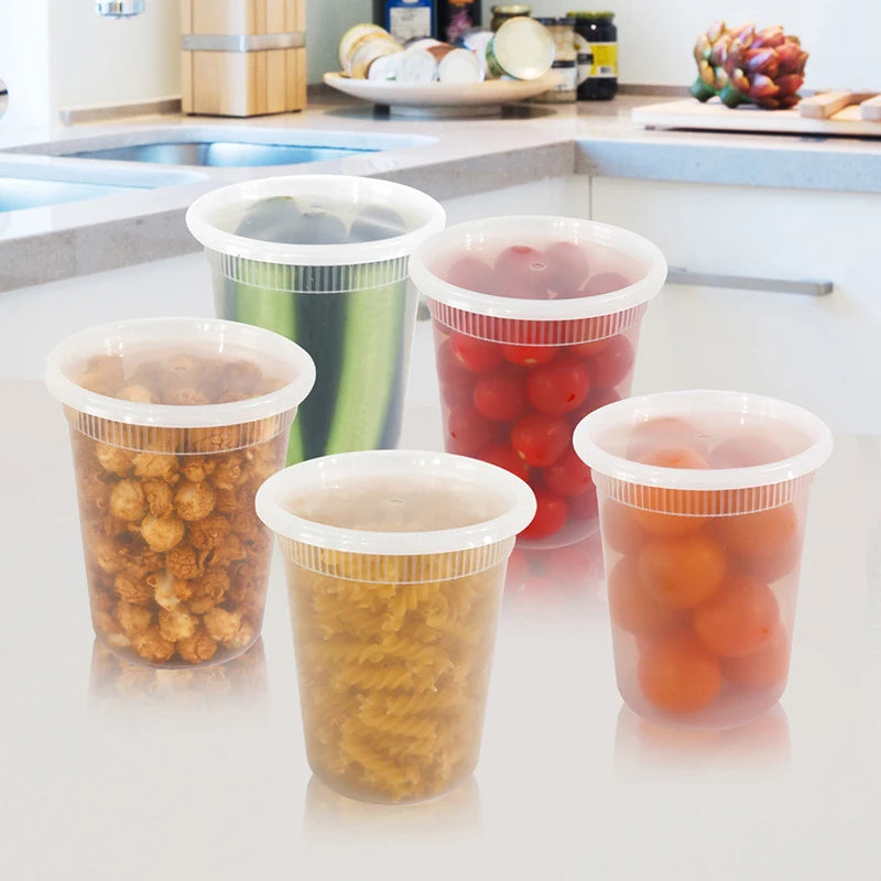 10pcs Clear Food-Grade Bpa-Free Storage Container Lid Microwave