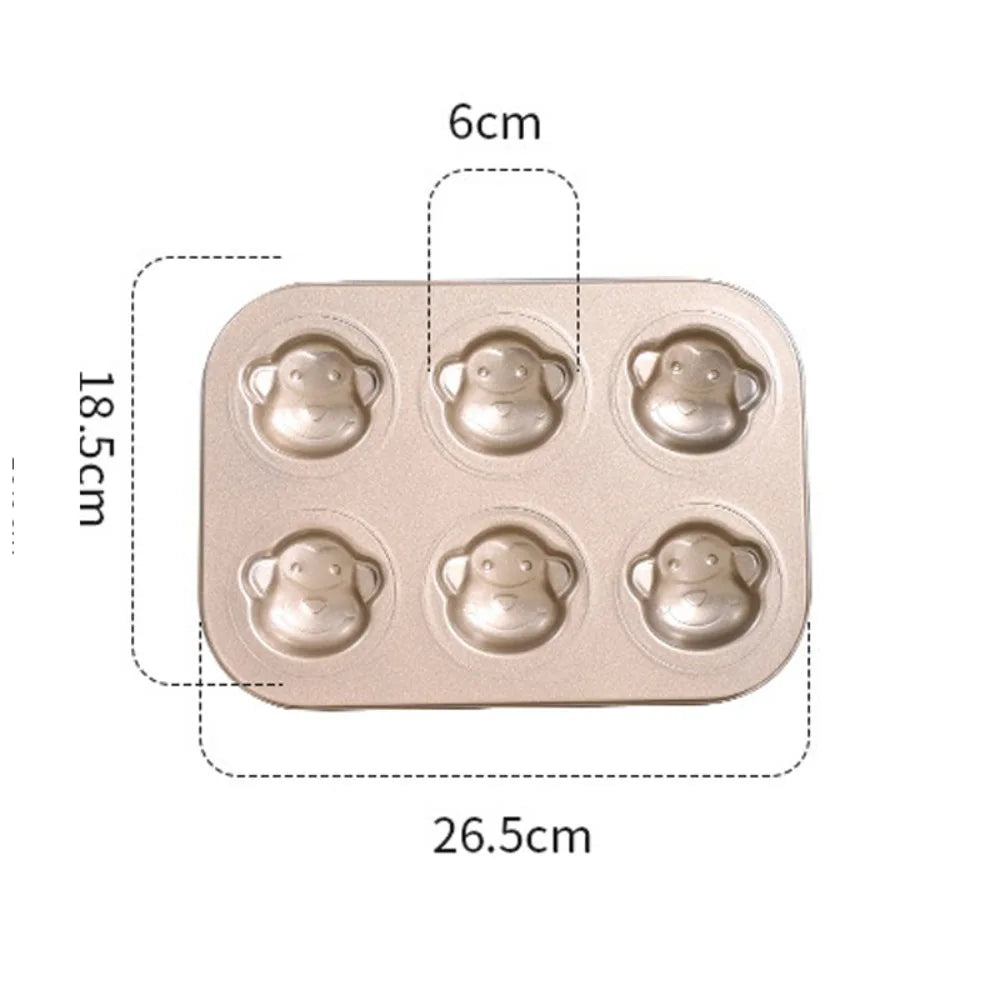 Cute 6/12 Cavity Cake Mold Non Stick Carbon