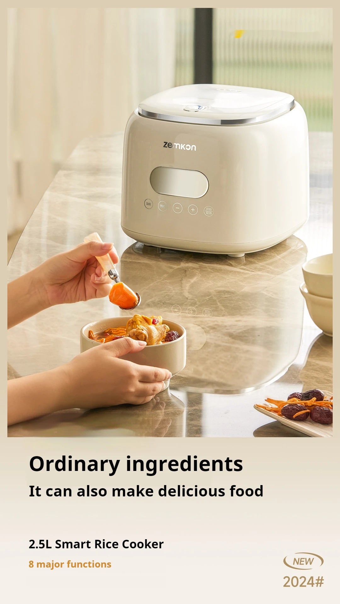 German Zemkon 5l Electric Rice Cooker Stainless Steel