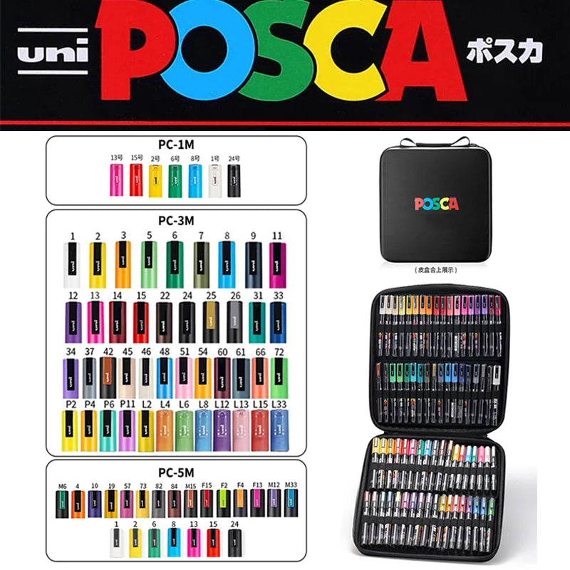 Uni Posca Full Marker Pen Storage Bag Pc-1m