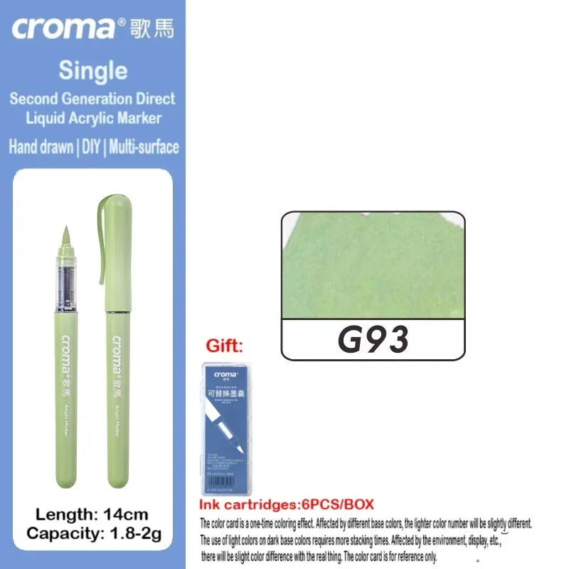 Croma 160/1 Colors Refillable Direct Liquid Acrylic Marker