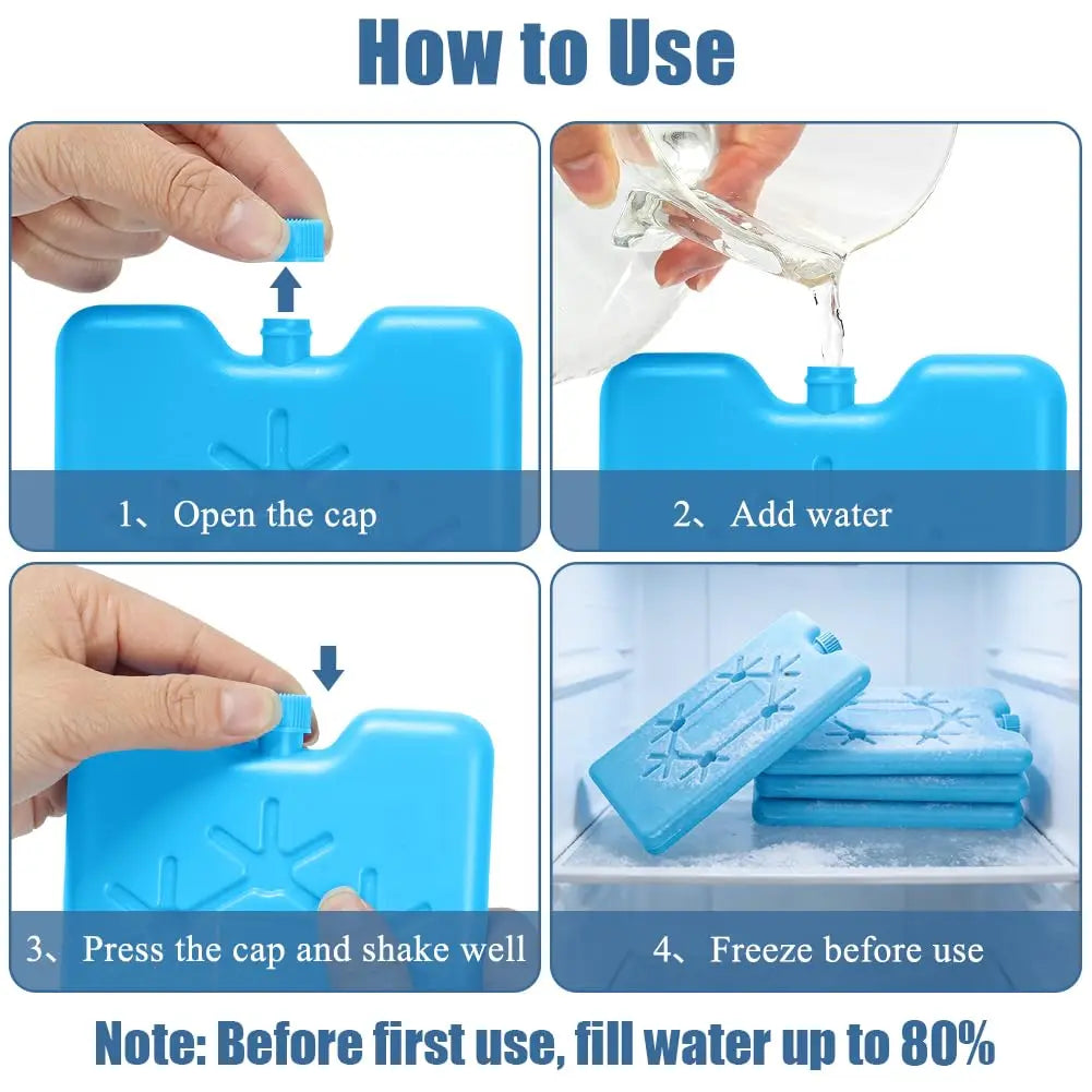2-10pc Reusable Ice Packs Cooling Pack Long-Lasting Freezer