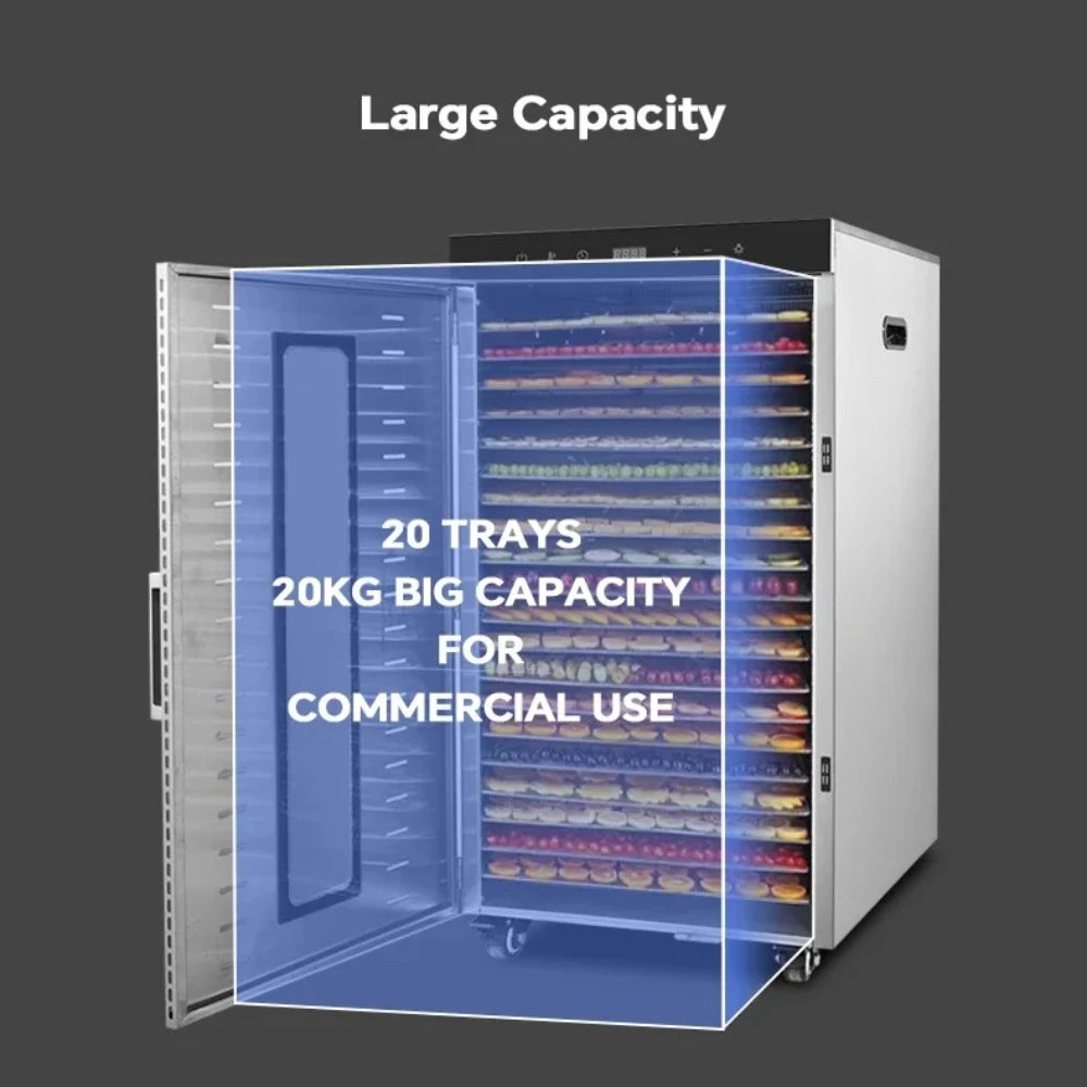 2000w Commercial Food Dehydrator 20 Trays Stainless Steel