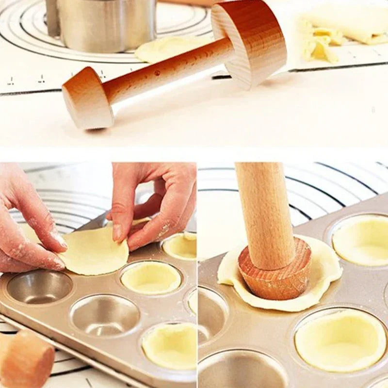 Wooden Egg Tart Double Sides Pastry Egg Tart