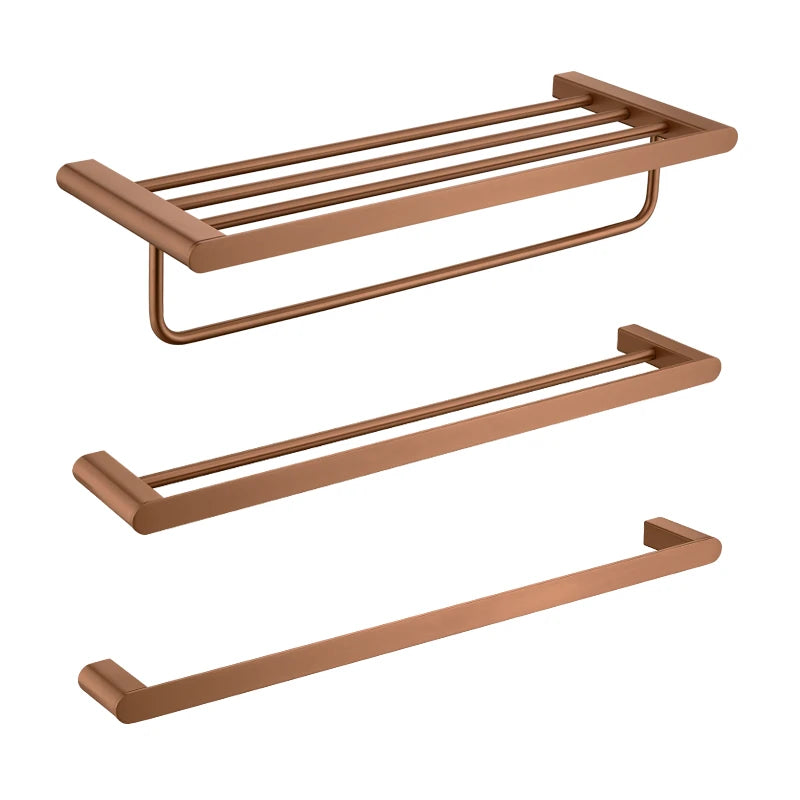 Brushed Rose Gold Toilet Paper Holder Towel Bar