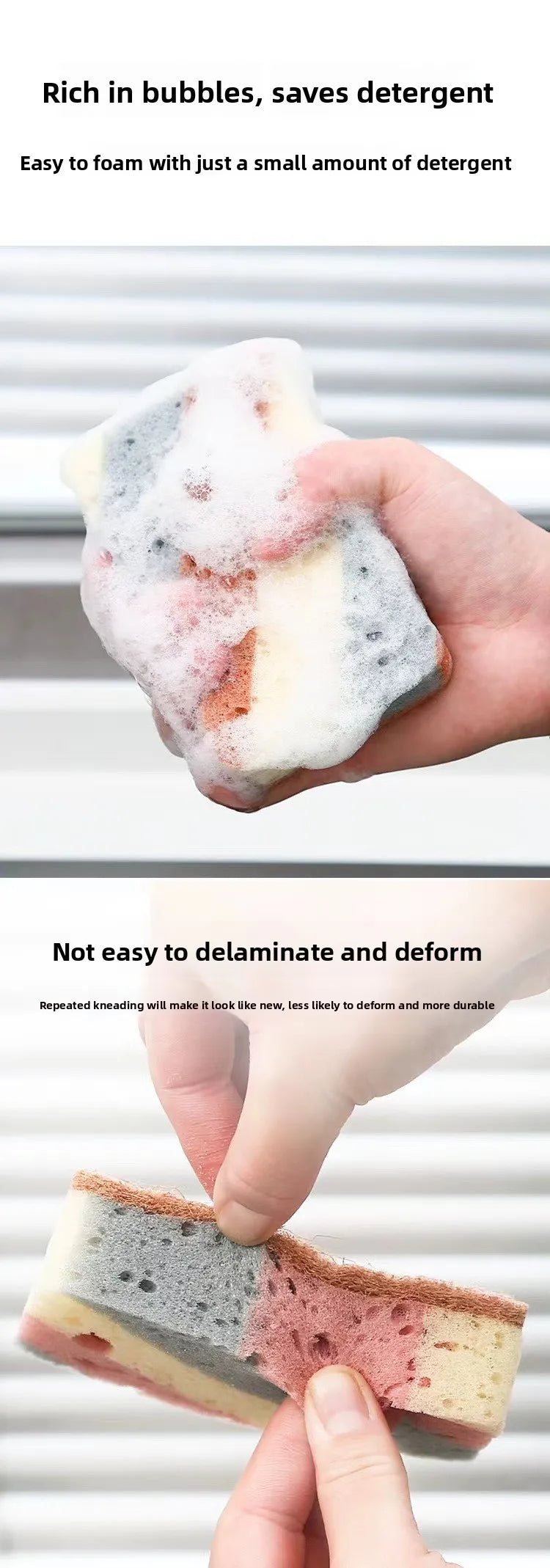Dual Sided Dish Sponge Colorful Cellulose Sponges Utensil