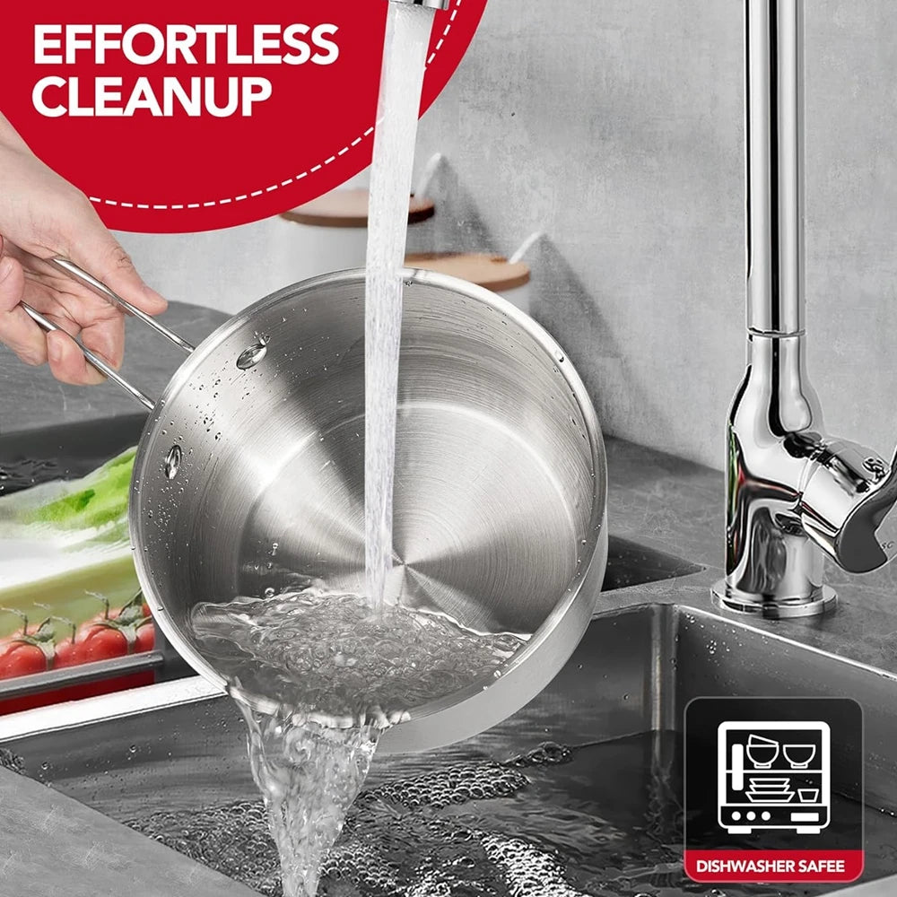 304 Stainless Steel Saucepan 1qt Induction Sauce Pan
