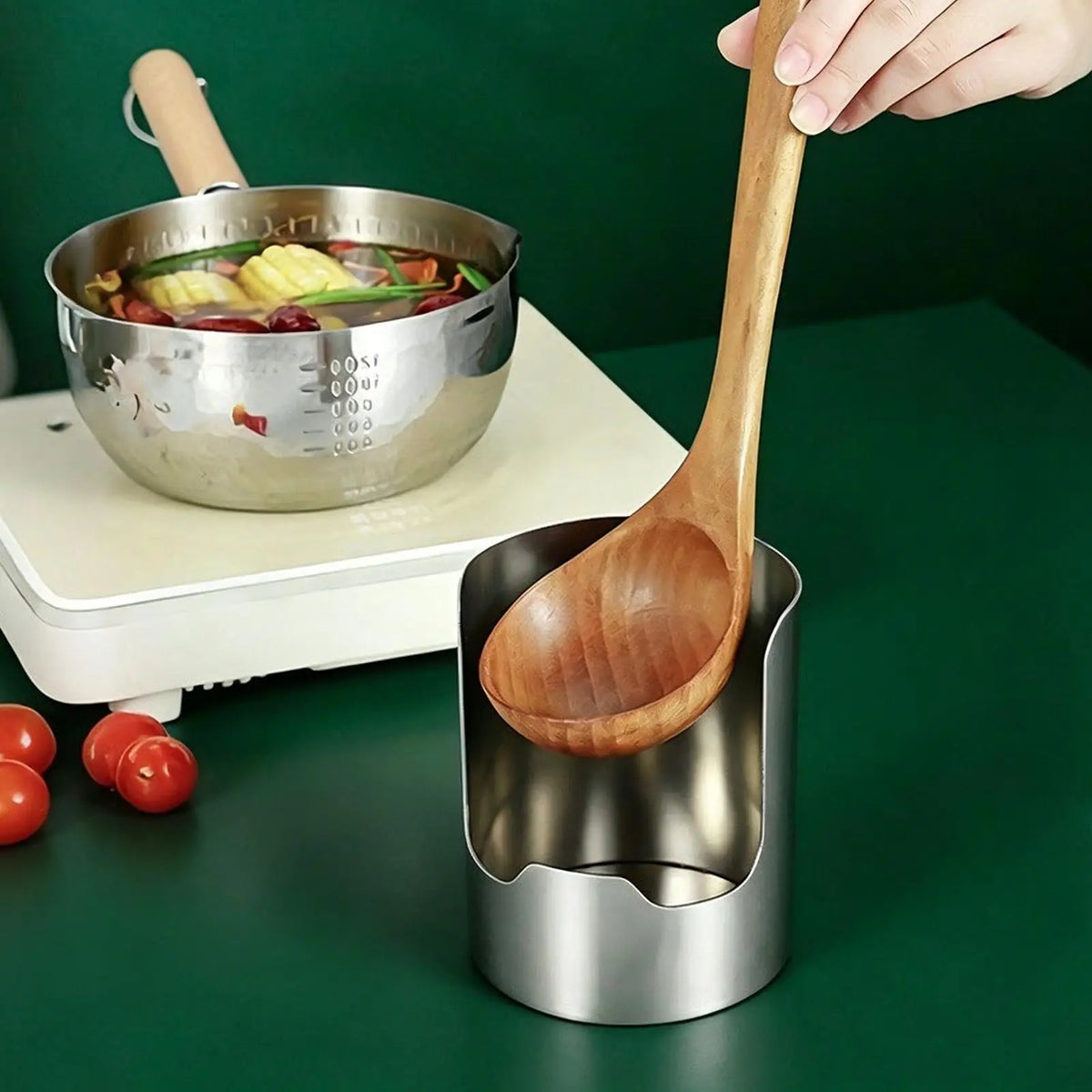Spoon Rest Stainless Steel Upright Storage Organizer Spoon