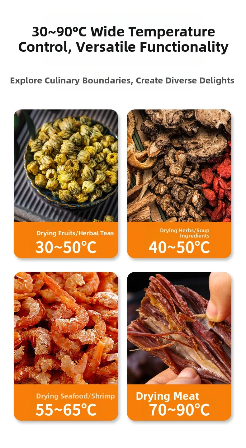 Smart Touch Screen Food Dehydrator 12 Layers Stainless