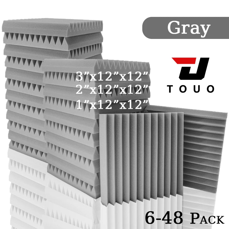 Touo Panel Soundproofing 6-48 Pack Studio Acoustic Foam