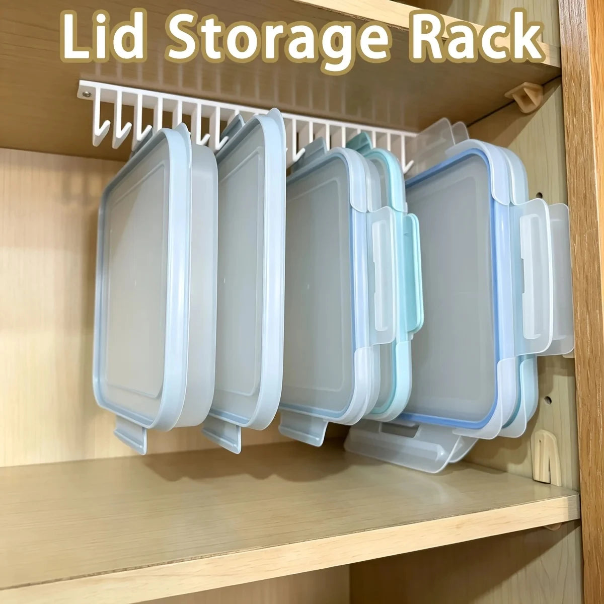 Under Cabinet Lid Organizer Food Container Lid Holder
