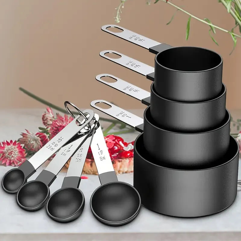 8pcs Measuring Cups & Spoons Stackable Nesting Measure