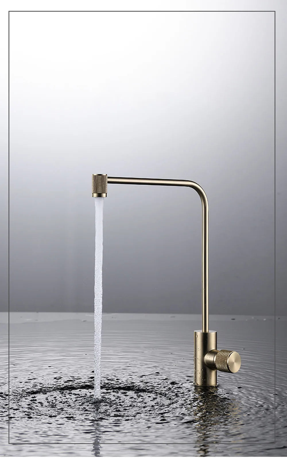 Gun Grey Copper Sink Faucet Rotate 360 Cold