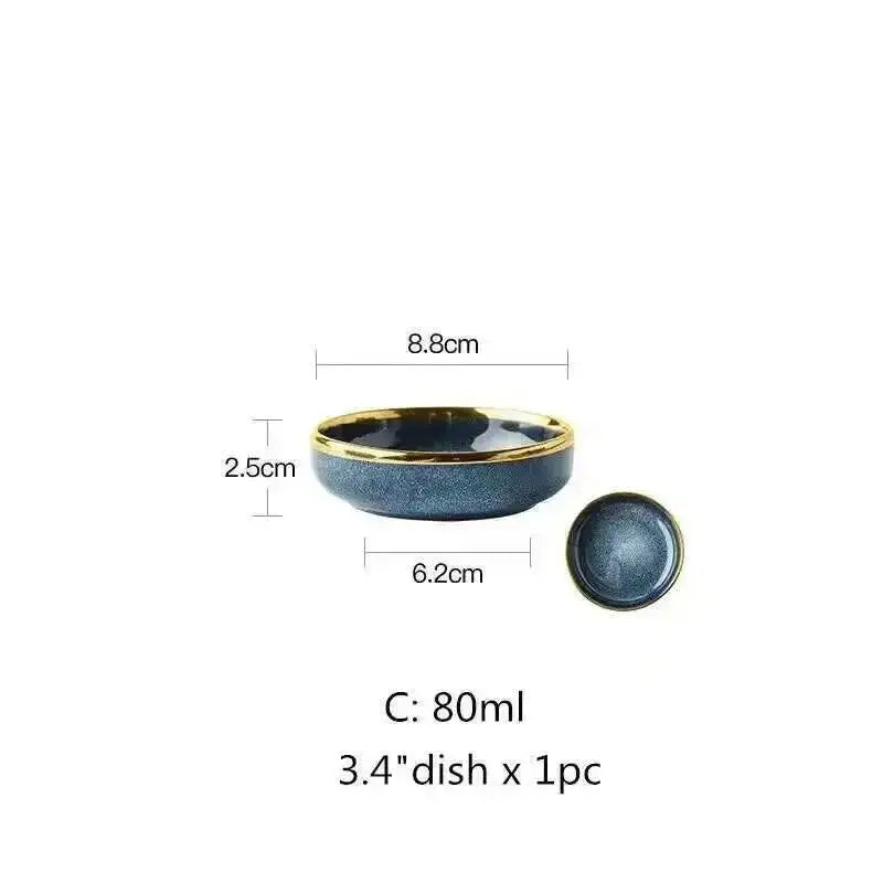 1pcs Ceramic Dishes Steak Dessert Dinner Plate Gradient