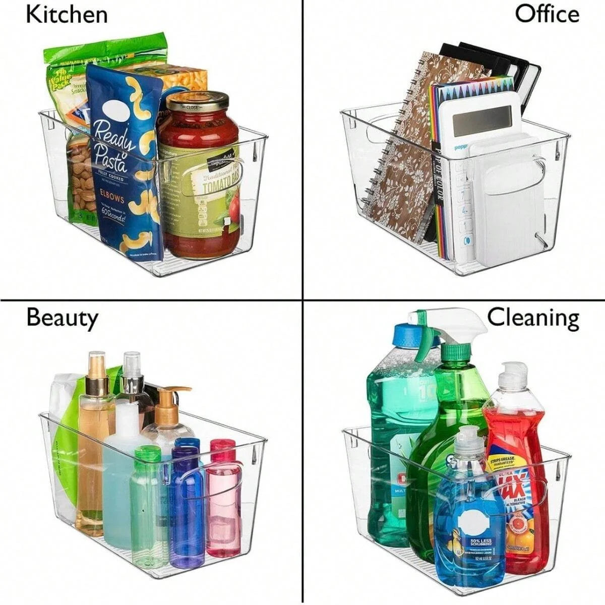 Clear Acrylic Storage Bins Refrigerator Organizer Food Storage