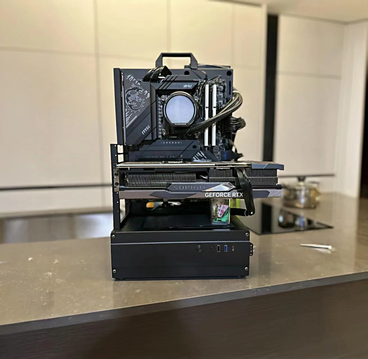 Open Frame Pc Case 240/360 Liquid & Air