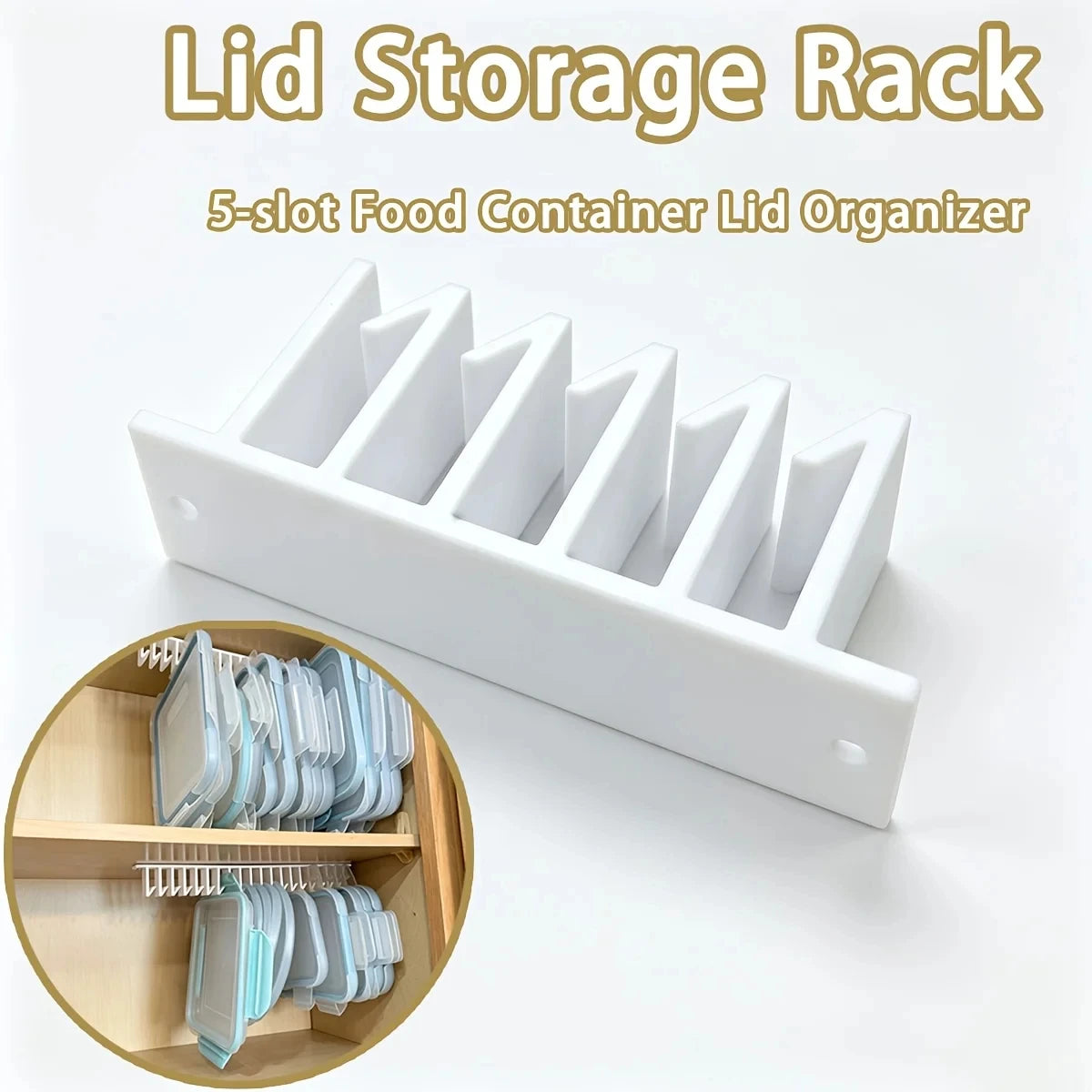 Under Cabinet Lid Organizer Food Container Lid Holder
