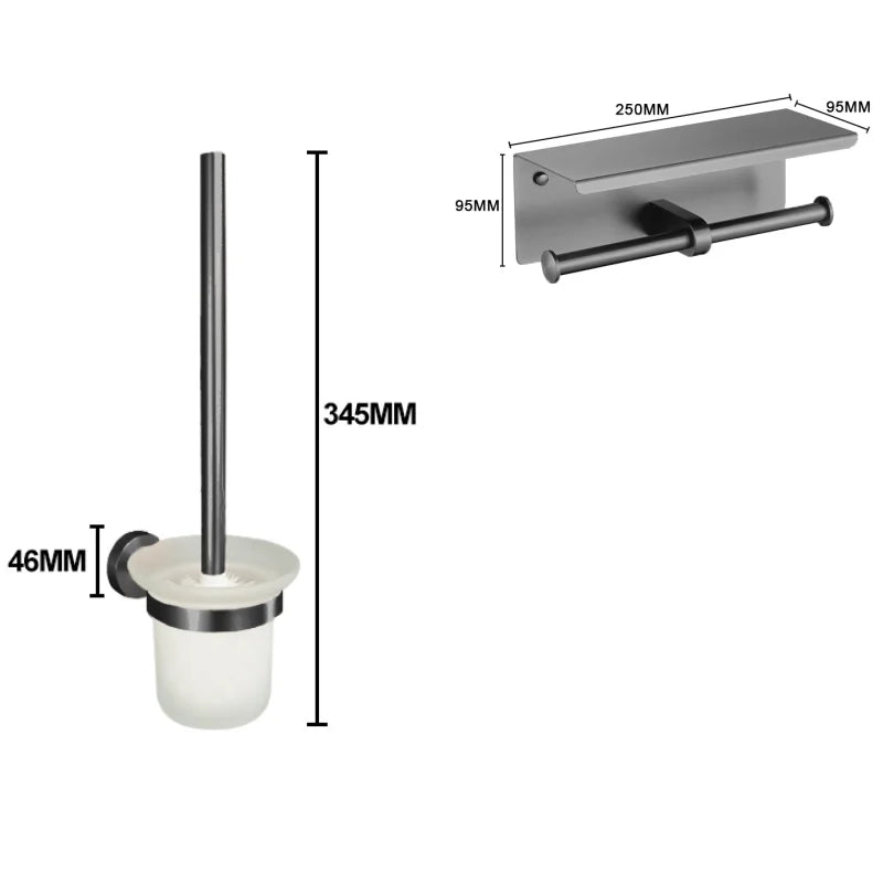 Gray Bathroom Hardware Cup Rack Towel Rack Toilet