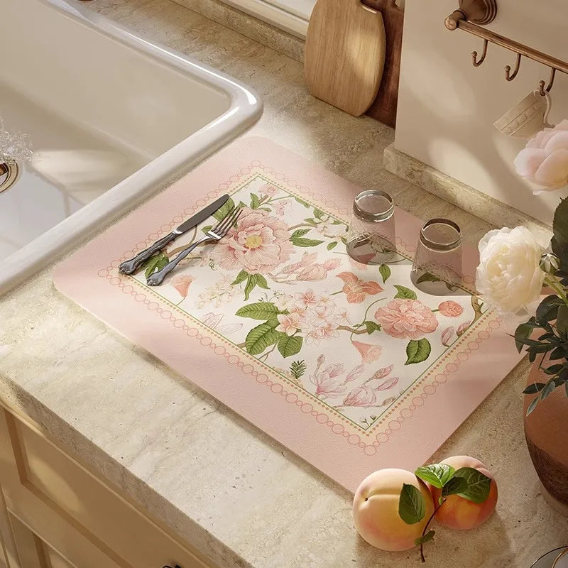 Dish Drying Mat Super Absorbent Counter Draining Mat