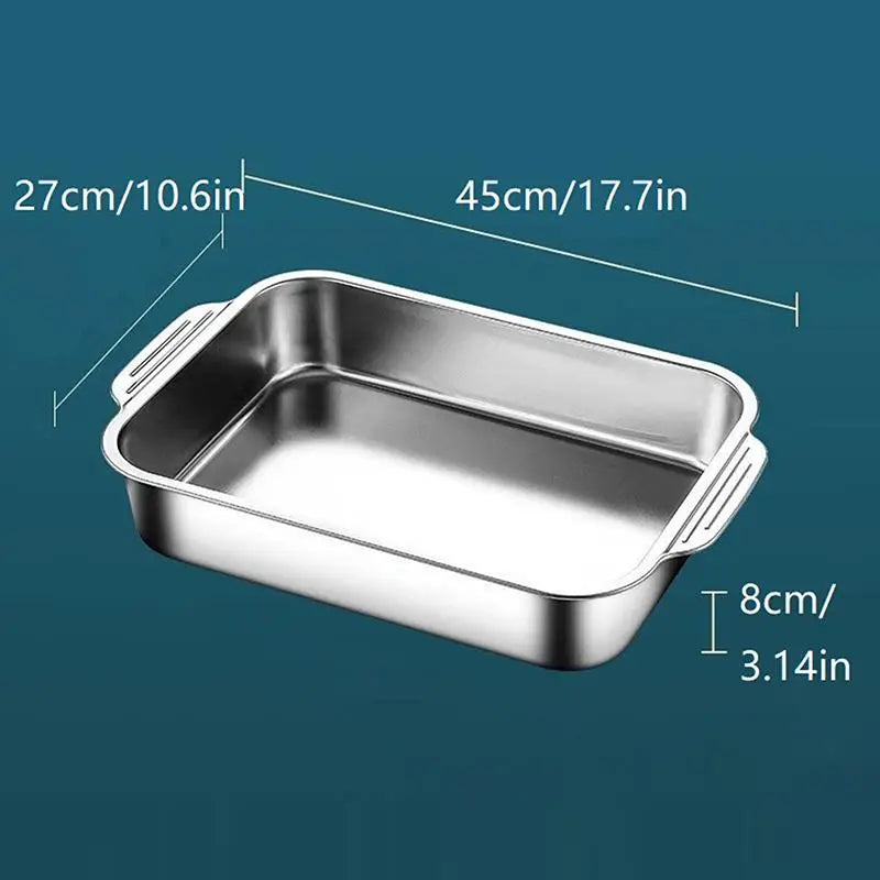 Stainless Steel Baking Pan Lids Deep Dish Fish/Pasta/Grilling