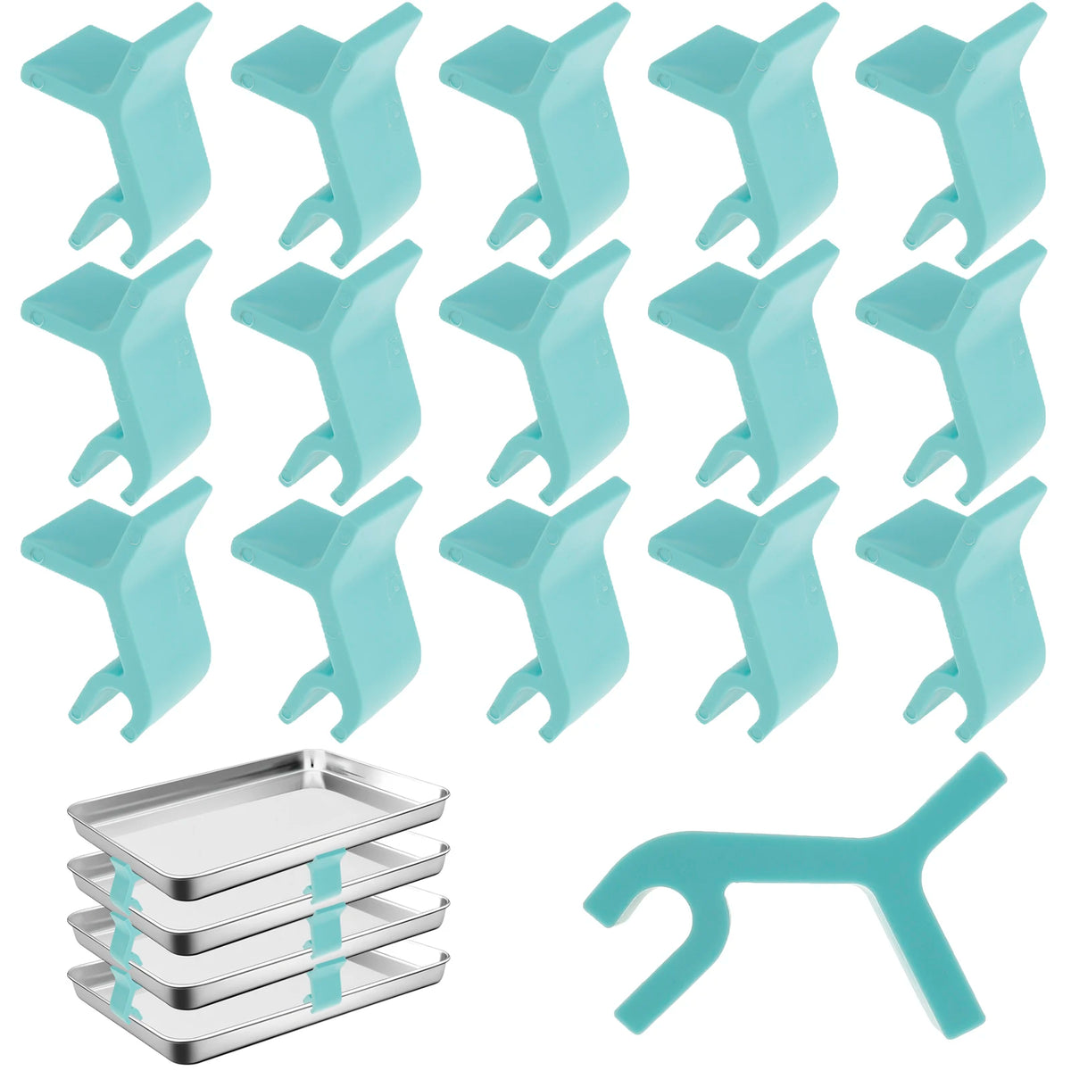 16pcs Baking Sheet Stackers Space-Saving Tray Stacking Holder