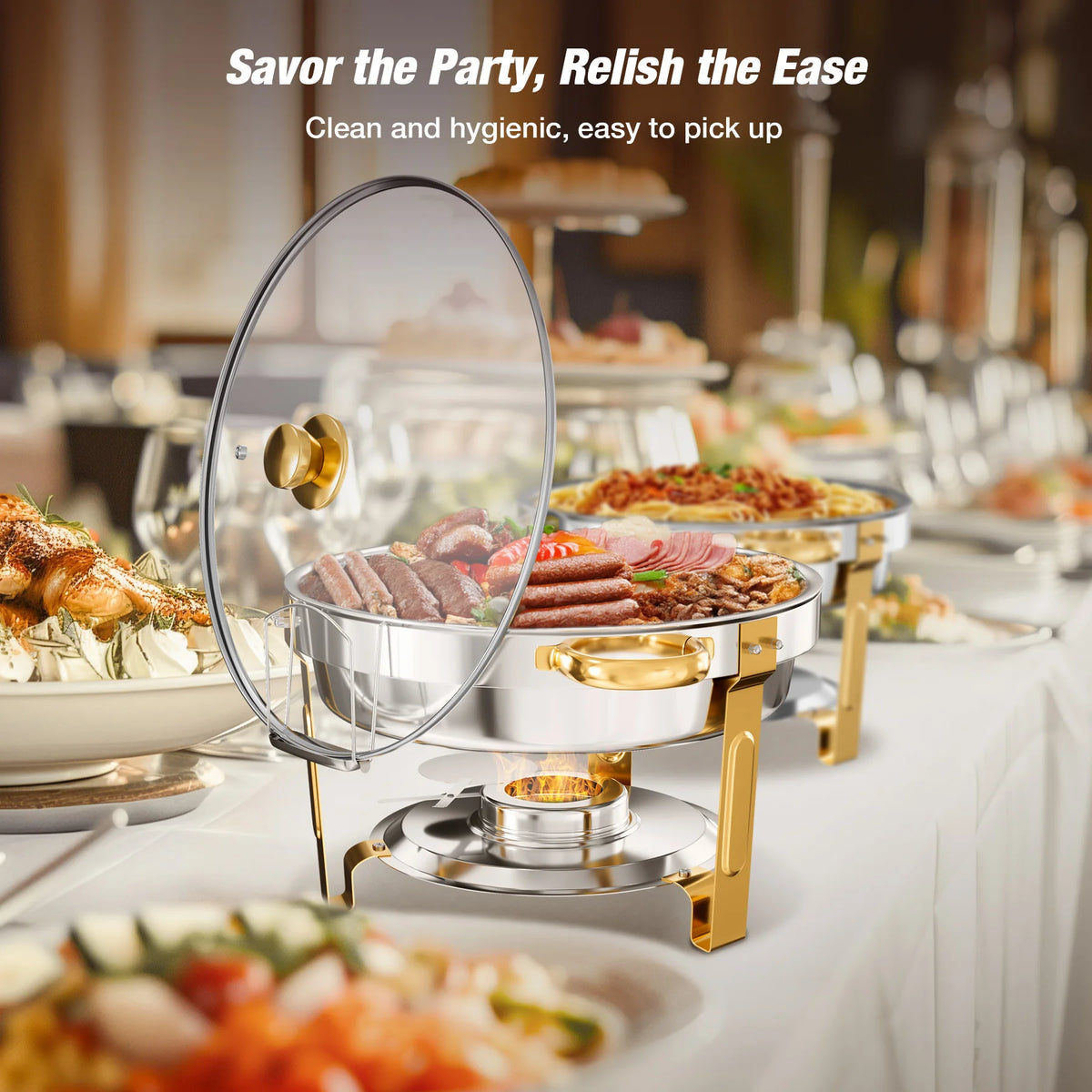 2/4/6 Pack Stainless Steel Chafing Dish Buffet Chafer