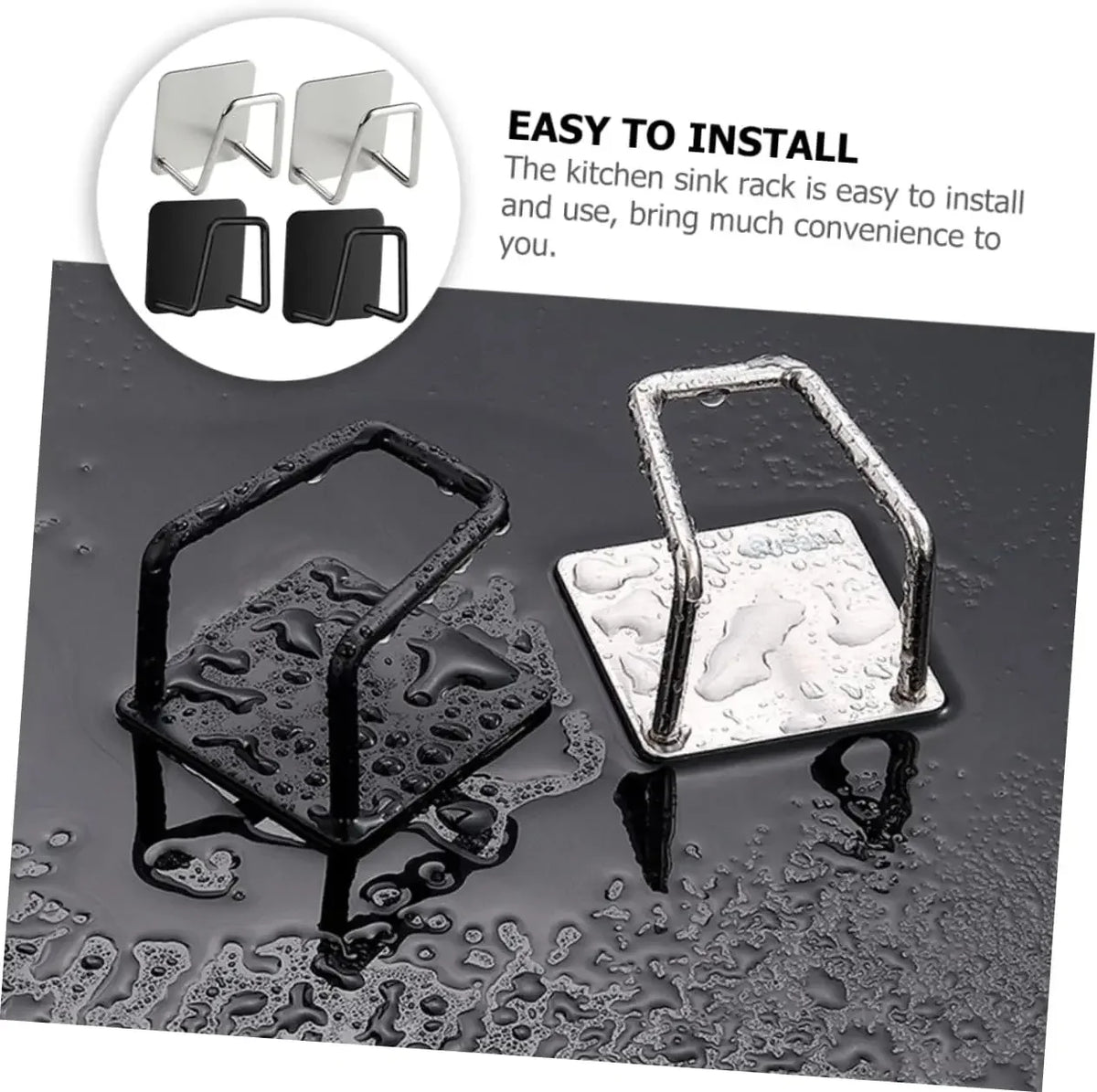 Sponge Rack Self-Adhesive Sink Sponge Drain Rack 304