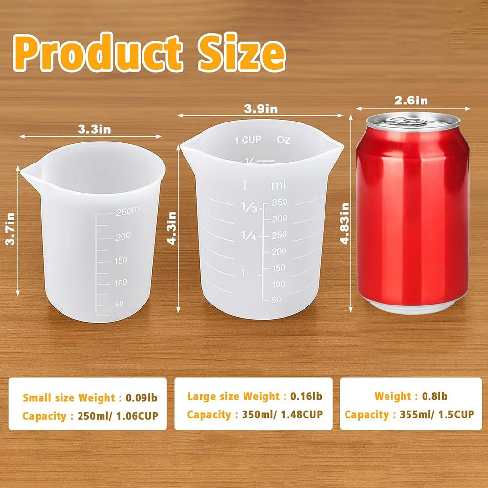 Silicone Measuring Cups Melting Chocolate 250 & 350ml