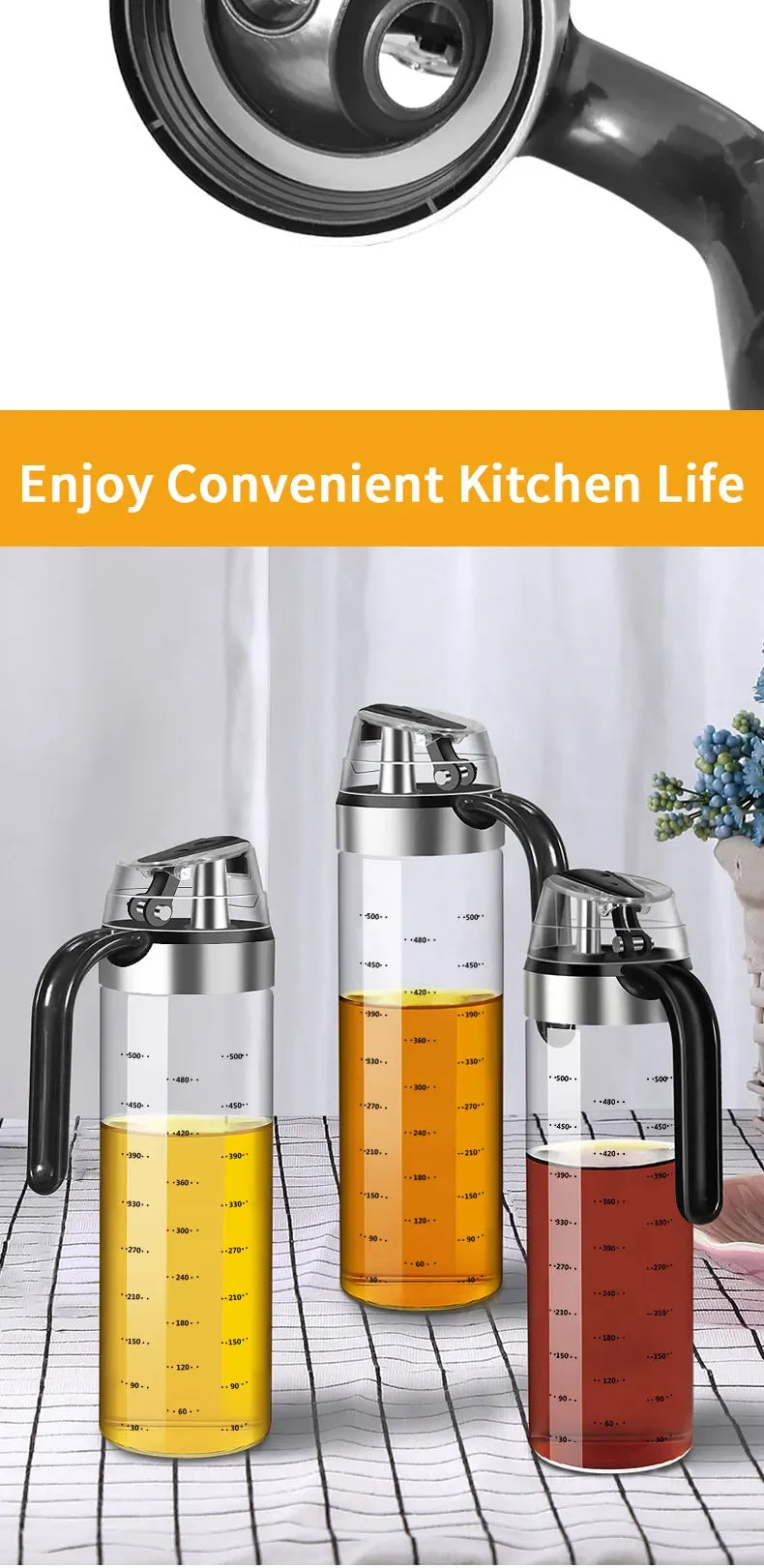 2pcs Cooking Seasoning Bottle Dispenser Sauce Bottle Glass