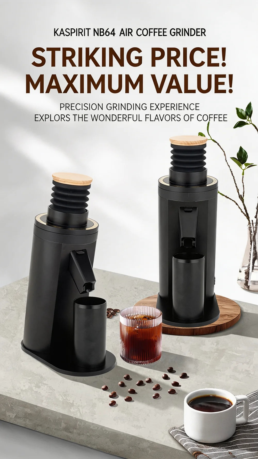 Lx Nb64 Air Dose Coffee Grinder 64mm Titanium