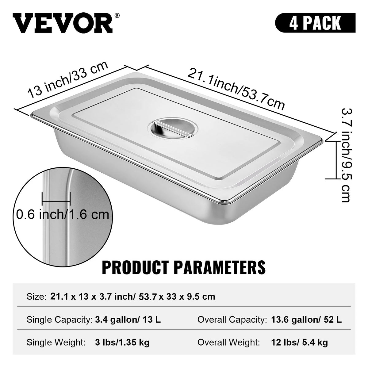 Succebuybuffet Chafing Dishes 5l-20l Gastronorm Pans Steam Table