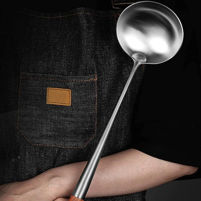 4/2pcs Long Handle Stainless Steel Wok Spatula Slotted