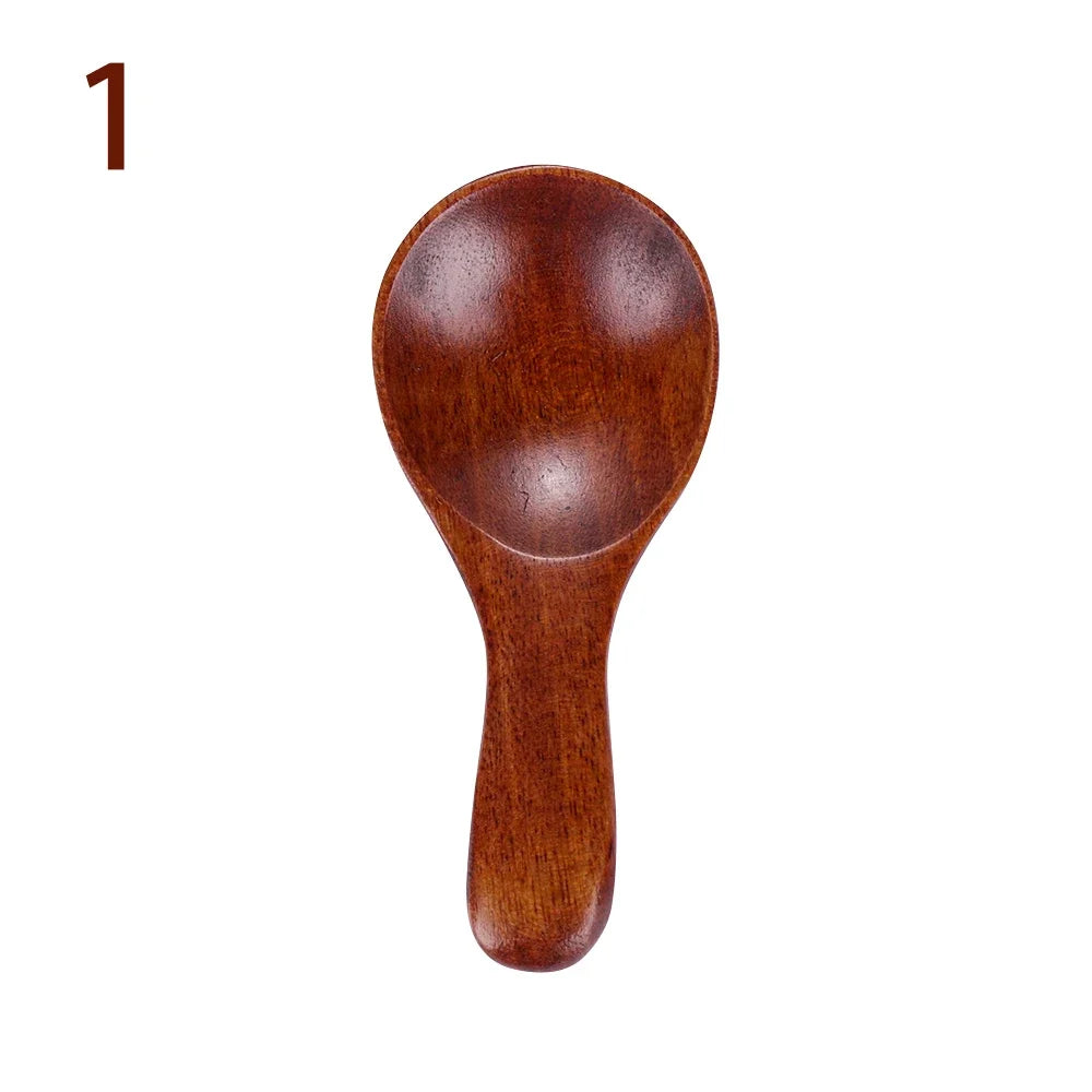 1pcs Small Mini Wood Condiment Scoop Flatware Coffee