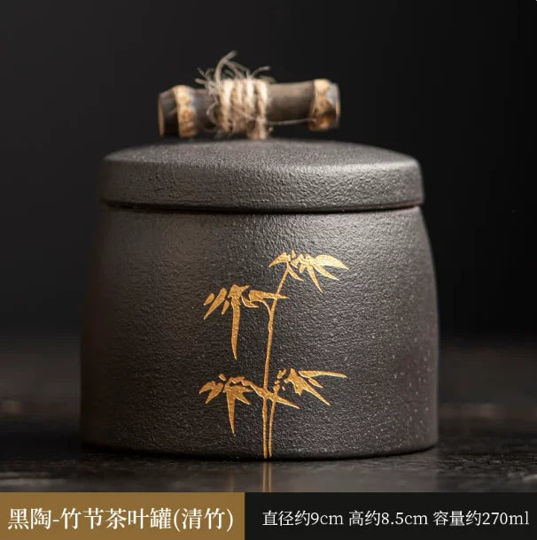 Small Sealed Jar Ceramic Tea Jar Tea Caddy