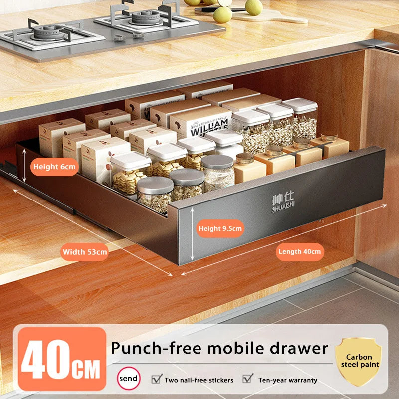 Under-Sink Cabinet Drawer Slide Pull-Out Draining Shelf