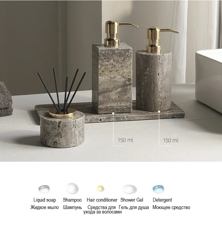 Grigio Travertino Bathroom Sets Vintage Marble Soap Holder