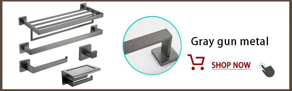 Gold Brushed Bathroom Hardware Towel Bar Rail Toilet