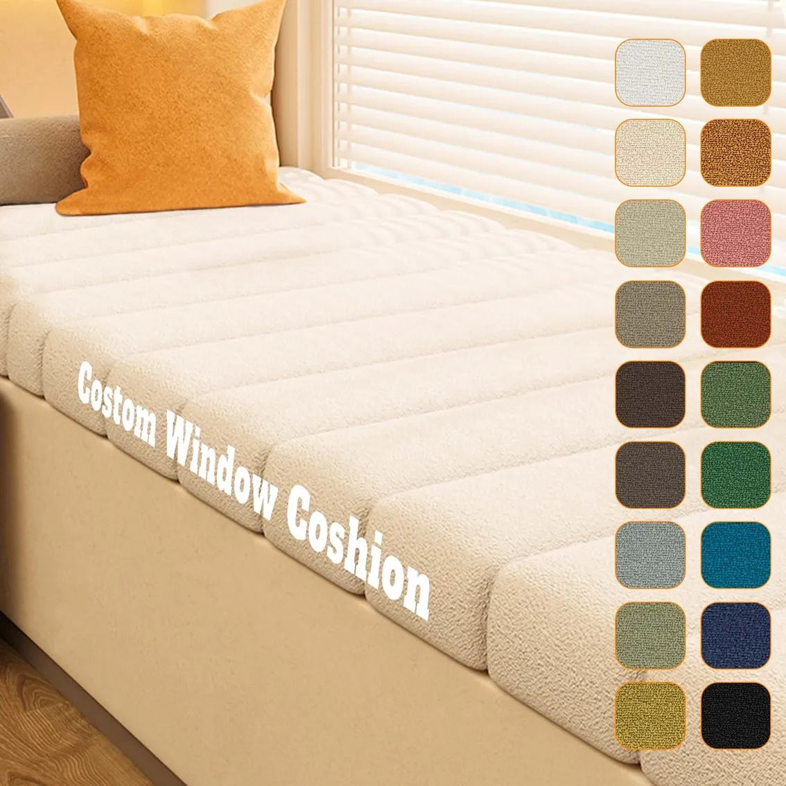 Custom Teddy Waterproof Fabric Sofa Cushion Bay Window