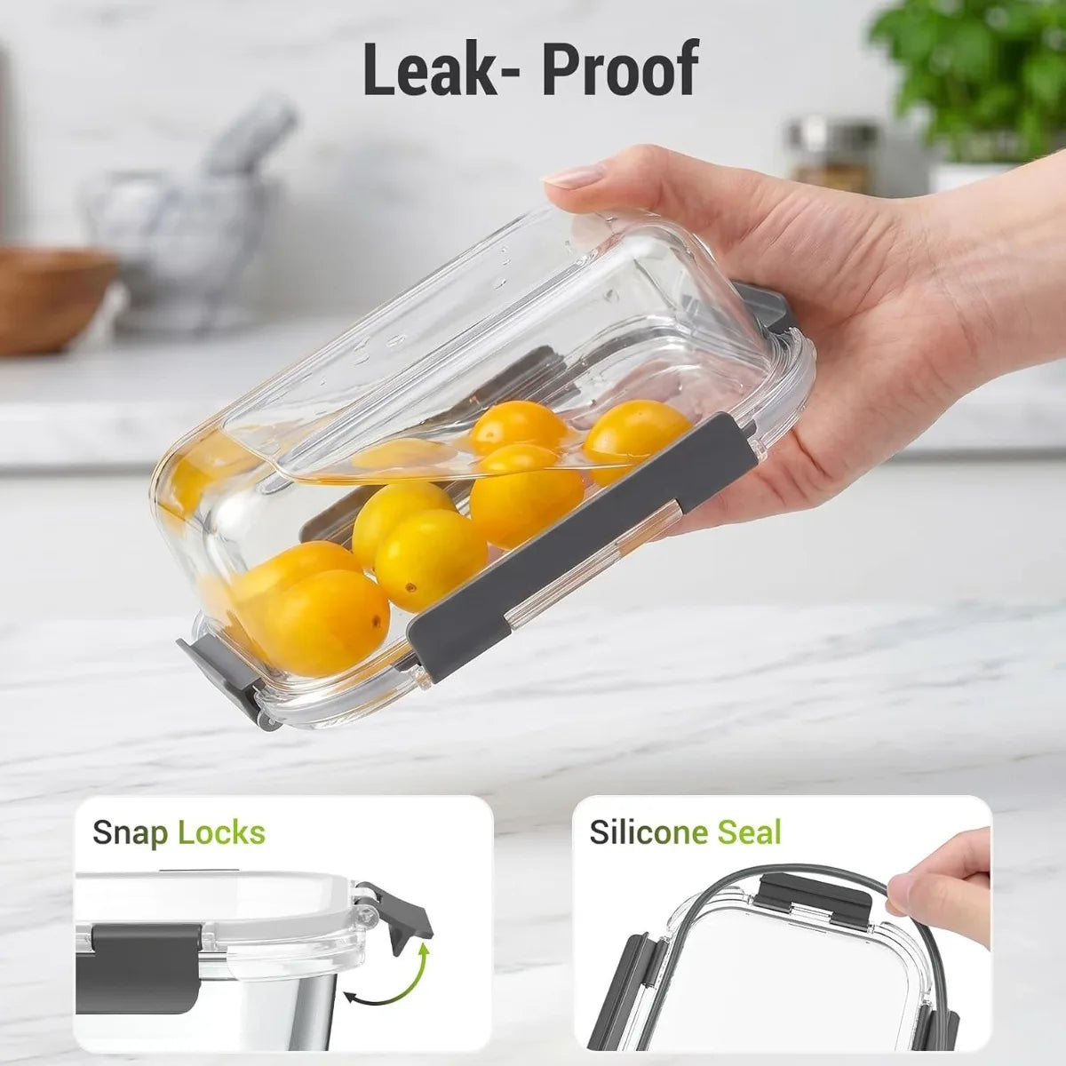10 Sets Glass Food Storage Containers Lids Airtight
