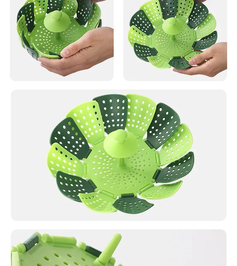 1pc Folding Food Steamer Vegetable Fruit Food Basket