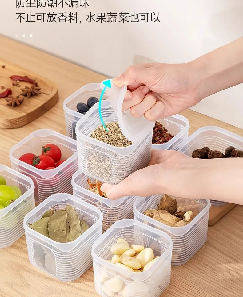 Food Storage Container Grids Vegetable Fruit Fresh-Keeping Box
