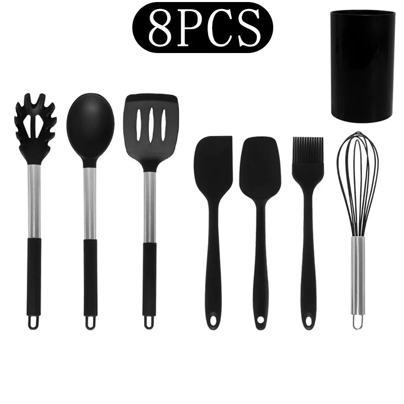 Black Non-Stick Silicone Kitchenware Cooking Utensils Cookware