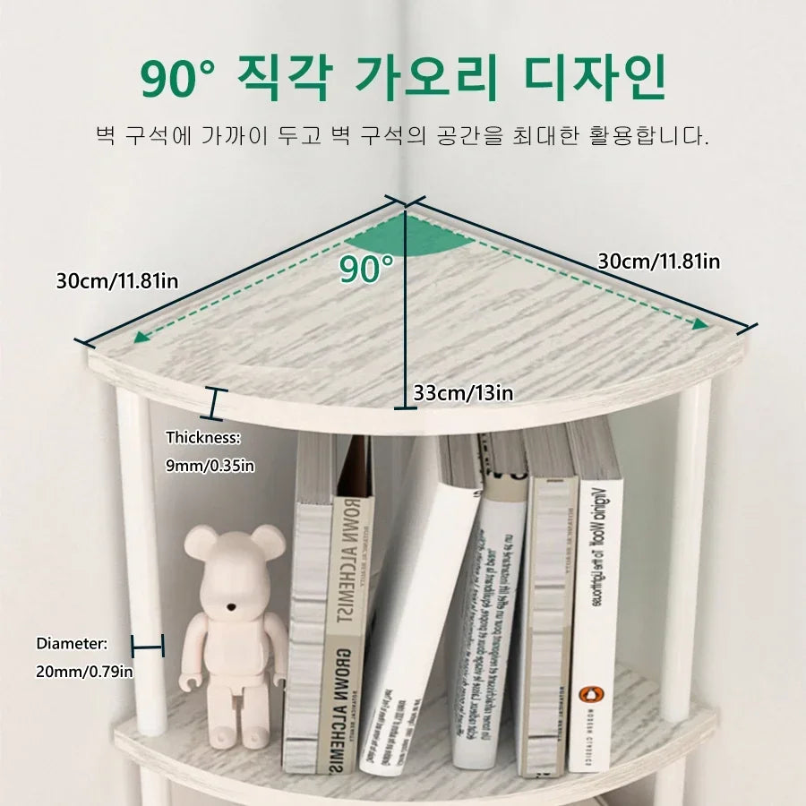 Multi-Layer Storage Rack Wall Corner Shelf Living