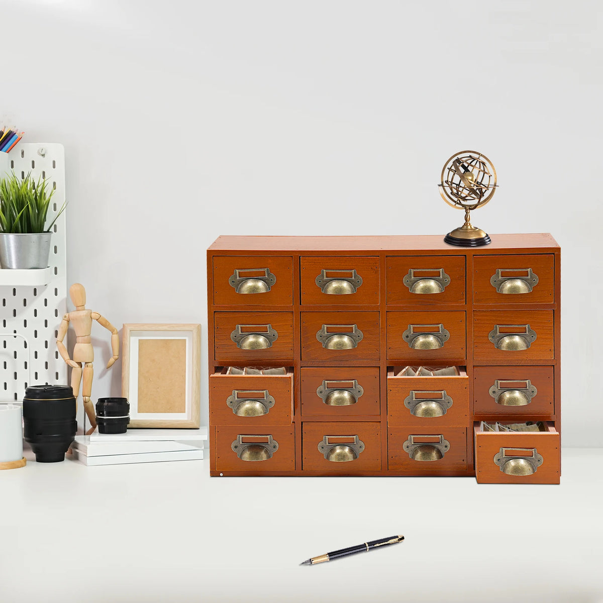 16 Drawers Storage Cabinet Apothecary Chests Cabinets Herb